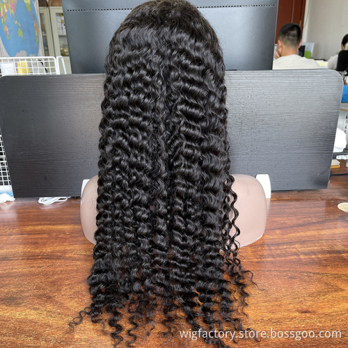 Wholesale perruque lace wigs virgin human hair,  lace front human hair virgin wigs, deep wave HD 13x6 lace front human hair wigs